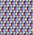 View of trioctahedral mica structure looking at surface of a single layer